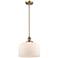 Franklin Restoration Bell 12" Mini Pendant - Brushed Brass - Matte White