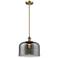 Franklin Restoration Bell 12" Mini Pendant - Brushed Brass - Plated Smoke