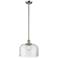 Franklin Restoration Bell 12" Mini Pendant - Polished Nickel - Clear