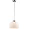 Franklin Restoration Bell 12" Mini Pendant - Polished Nickel - Matte White