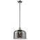 Franklin Restoration Bell 12" Mini Pendant - Satin Nickel - Plated Smoke