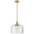 Franklin Restoration Bell 13" Gold LED Stem Hung Pendant w/ Clear Shad