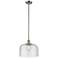 Franklin Restoration Bell 13" Nickel LED Stem Hung Pendant w/ Seedy Sh