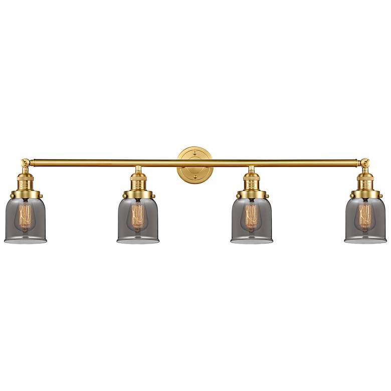 Image 1 Franklin Restoration Bell 42"W Satin Gold 4-Light Bath Light