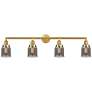 1_Franklin Restoration Bell 42"W Satin Gold 4-Light Bath Light