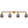 Franklin Restoration Bell 42"W Satin Gold 4-Light Bath Light