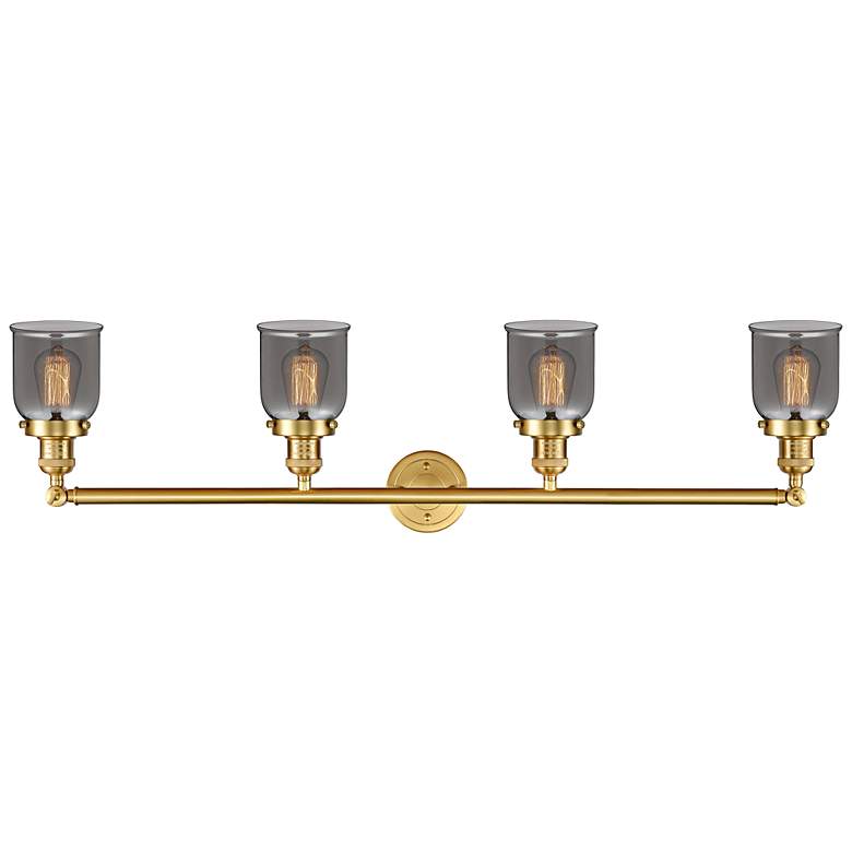 Image 3 Franklin Restoration Bell 42"W Satin Gold 4-Light Bath Light more views
