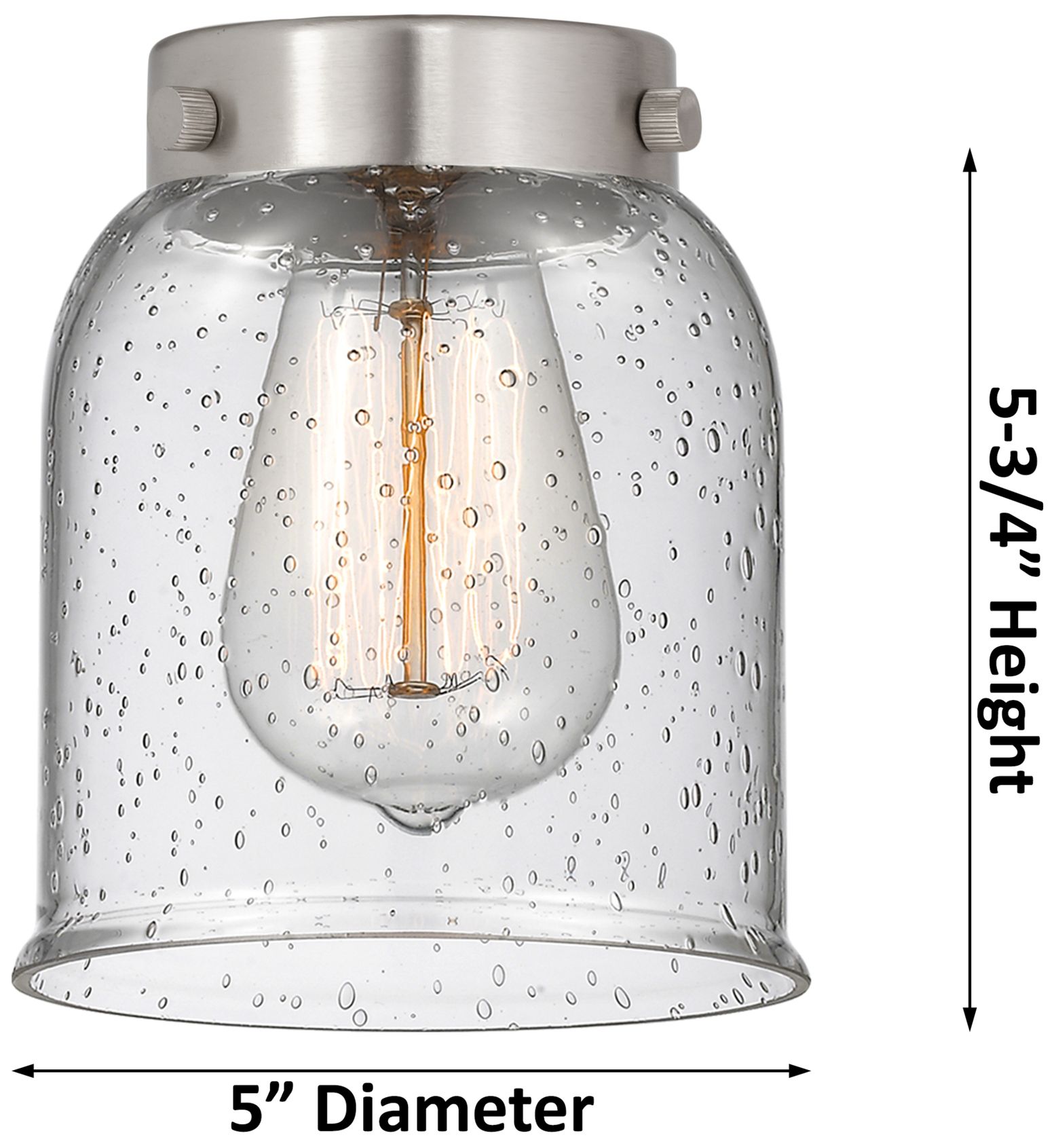 Franklin Restoration Bell 5" Antique Brass Semi Flush Mount w/ White S