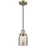 Franklin Restoration Bell 5" Brass Corded Mini Pendant w/ Mercury Shad