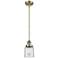 Franklin Restoration Bell 5" Brass Stemmed Mini Pendant w/ Clear Shade