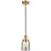 Franklin Restoration Bell 5" Gold Corded Mini Pendant w/ Mercury Shade