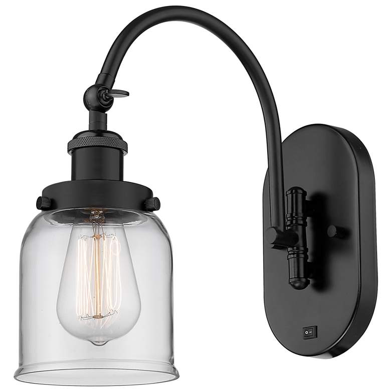 Image 1 Franklin Restoration Bell 5" Incandescent Sconce - Black - Clear Shade