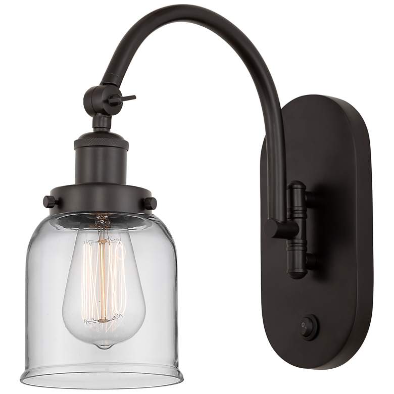 Image 1 Franklin Restoration Bell 5" Incandescent Sconce - Bronze - Clear Shad