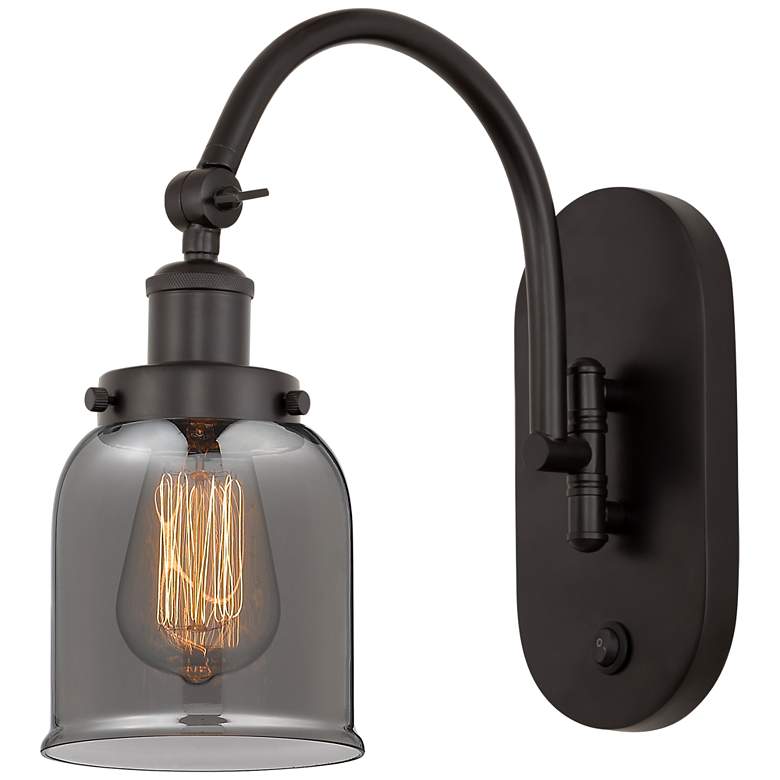 Image 1 Franklin Restoration Bell 5" Incandescent Sconce - Bronze - Smoke Shad