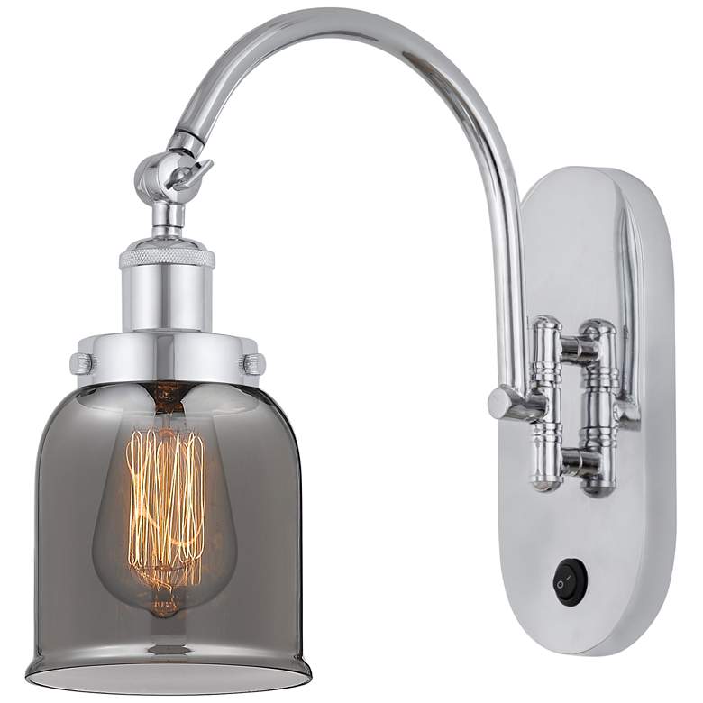Image 1 Franklin Restoration Bell 5" Incandescent Sconce - Chrome - Smoke Shad