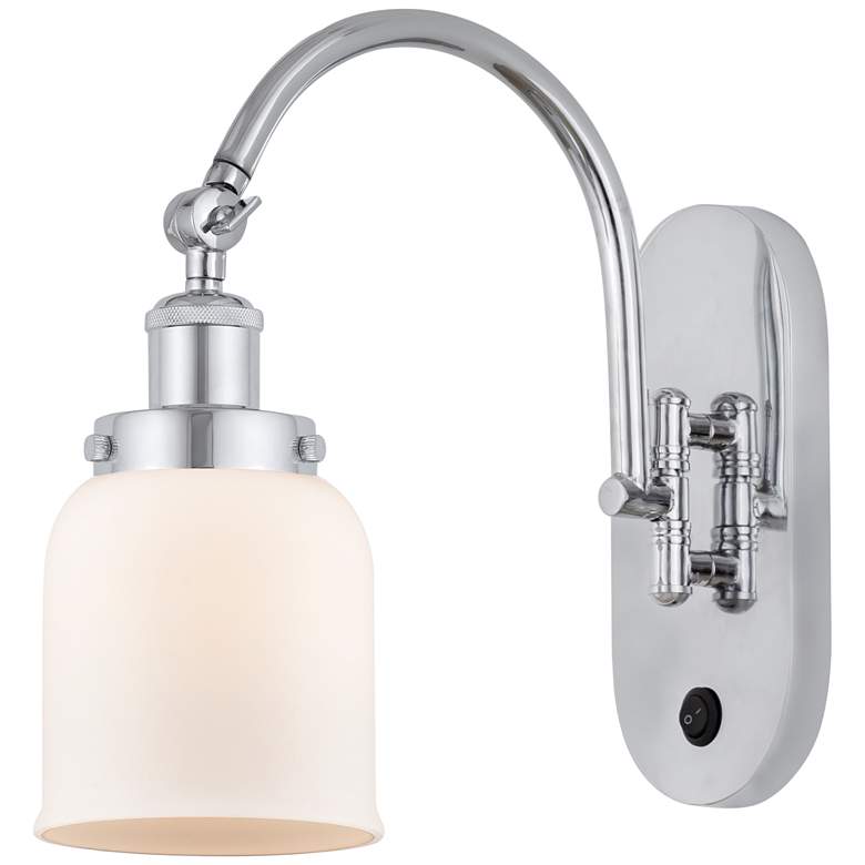 Image 1 Franklin Restoration Bell 5" Incandescent Sconce - Chrome - White Shad