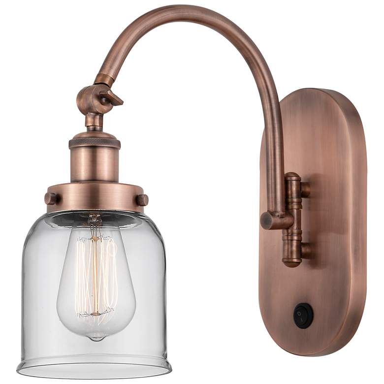 Image 1 Franklin Restoration Bell 5 inch Incandescent Sconce - Copper - Clear Shad