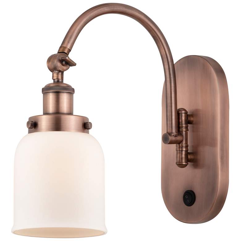 Image 1 Franklin Restoration Bell 5" Incandescent Sconce - Copper - White Shad