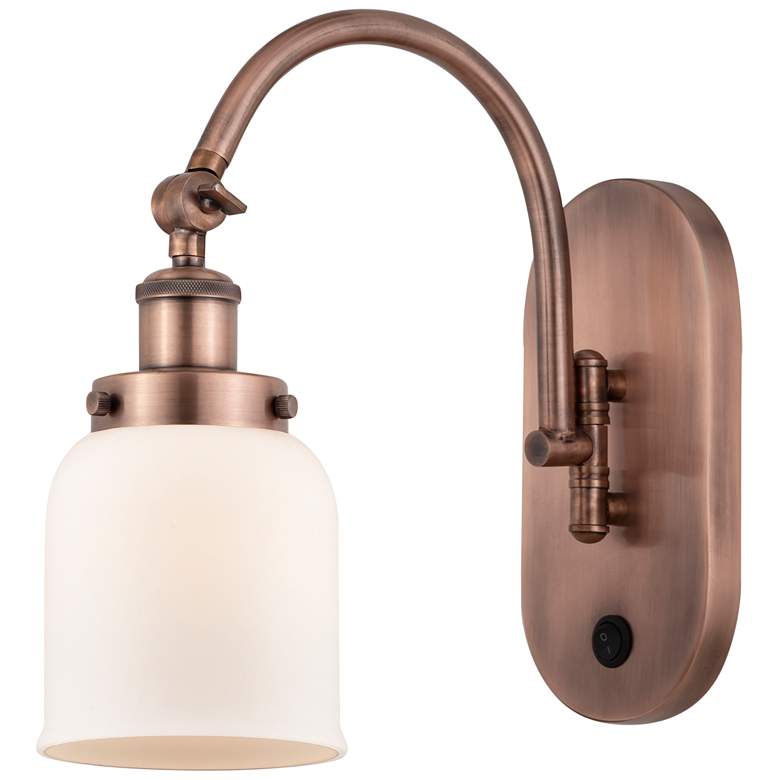 Image 1 Franklin Restoration Bell 5 inch Incandescent Sconce - Copper - White Shad