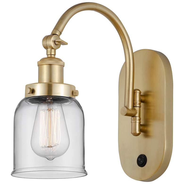 Image 1 Franklin Restoration Bell 5" Incandescent Sconce - Gold - Clear Shade