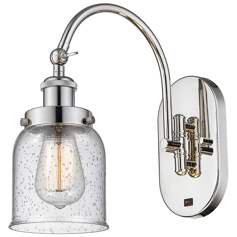 Image 1 Franklin Restoration Bell 5" Incandescent Sconce - Nickel - Seedy Shad
