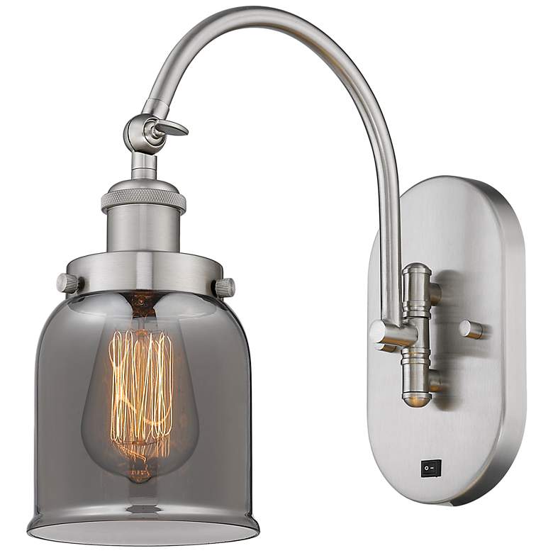 Image 1 Franklin Restoration Bell 5" Incandescent Sconce - Nickel - Smoke Shad