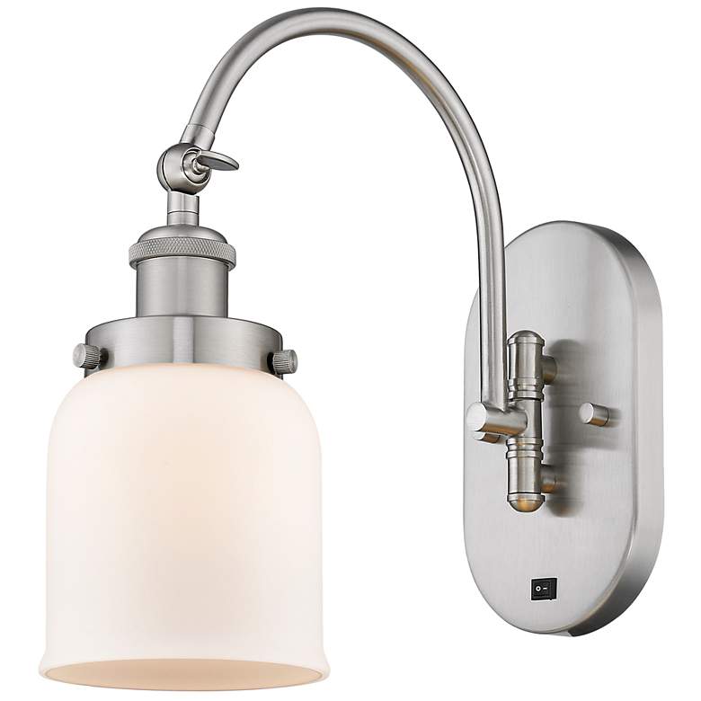 Image 1 Franklin Restoration Bell 5" Incandescent Sconce - Nickel - White Shad