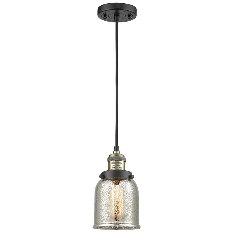 Image 1 Franklin Restoration Bell 5" LED Mini Pendant - Black Brass - Mercury