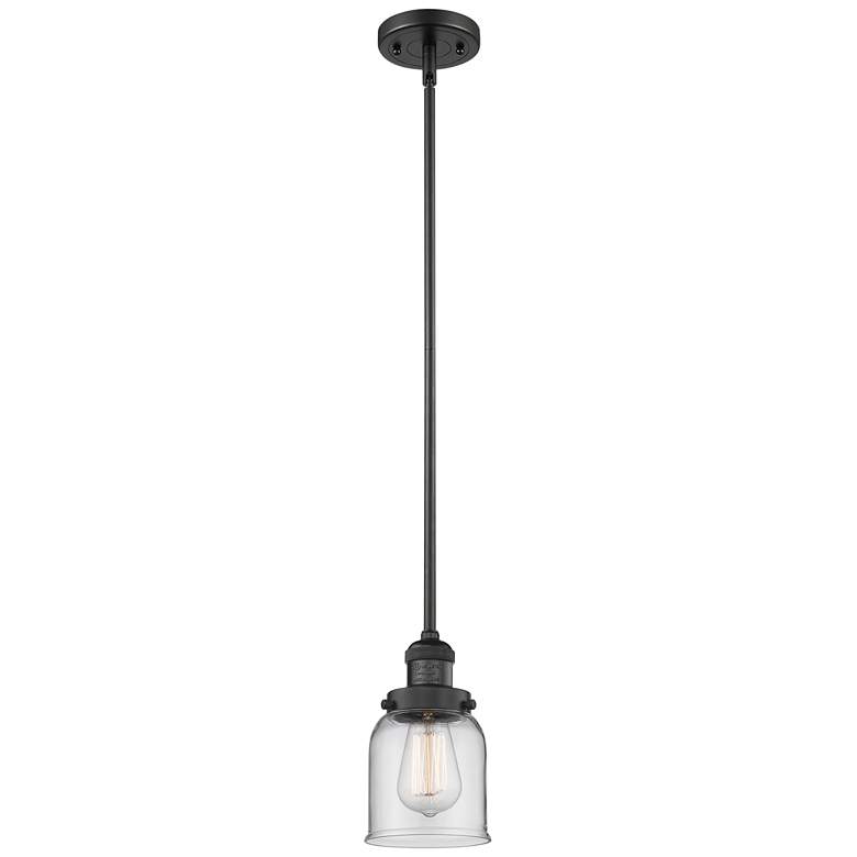 Image 1 Franklin Restoration Bell 5" LED Mini Pendant - Matte Black - Clear