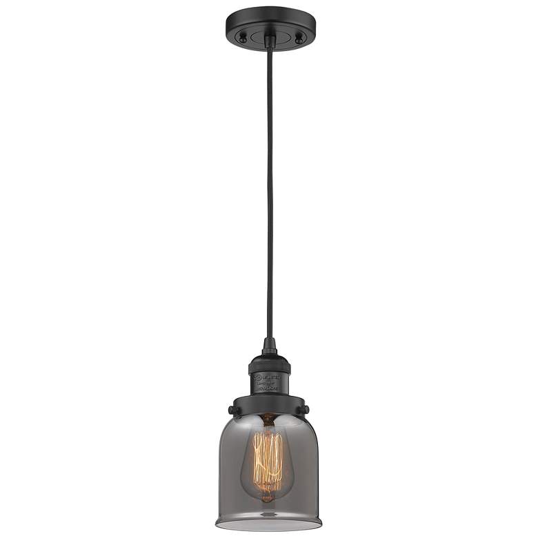 Image 1 Franklin Restoration Bell 5" LED Mini Pendant - Matte Black - Plated S