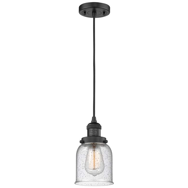 Image 1 Franklin Restoration Bell 5" LED Mini Pendant - Matte Black - Seedy Sh