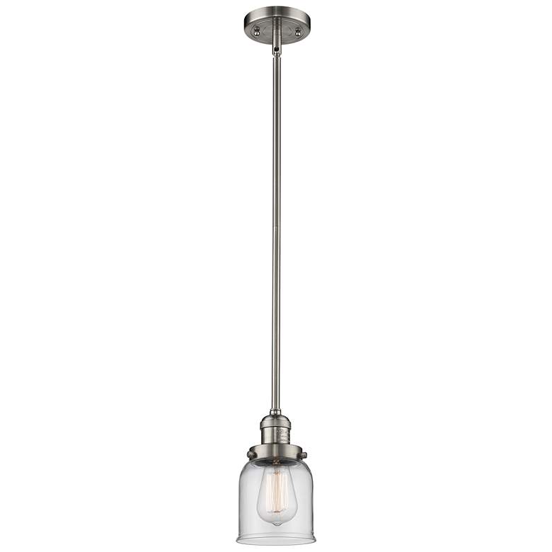 Image 1 Franklin Restoration Bell 5" LED Mini Pendant - Satin Nickel - Clear