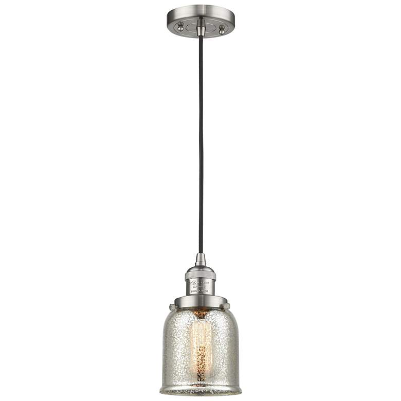 Image 1 Franklin Restoration Bell 5" LED Mini Pendant - Satin Nickel - Mercury