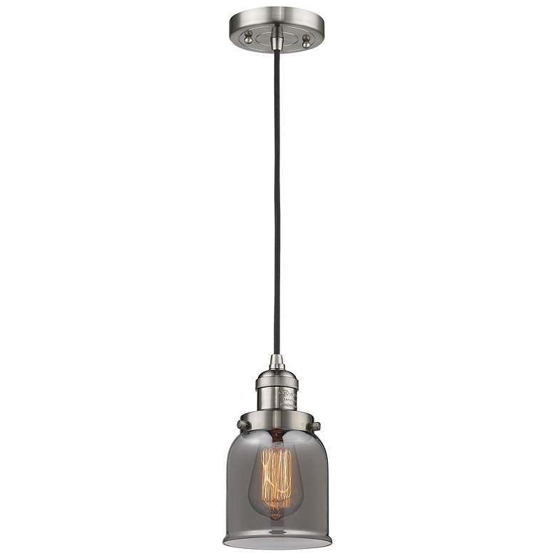 Image 1 Franklin Restoration Bell 5" LED Mini Pendant - Satin Nickel - Plated