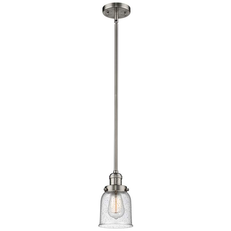 Image 1 Franklin Restoration Bell 5" LED Mini Pendant - Satin Nickel - Seedy