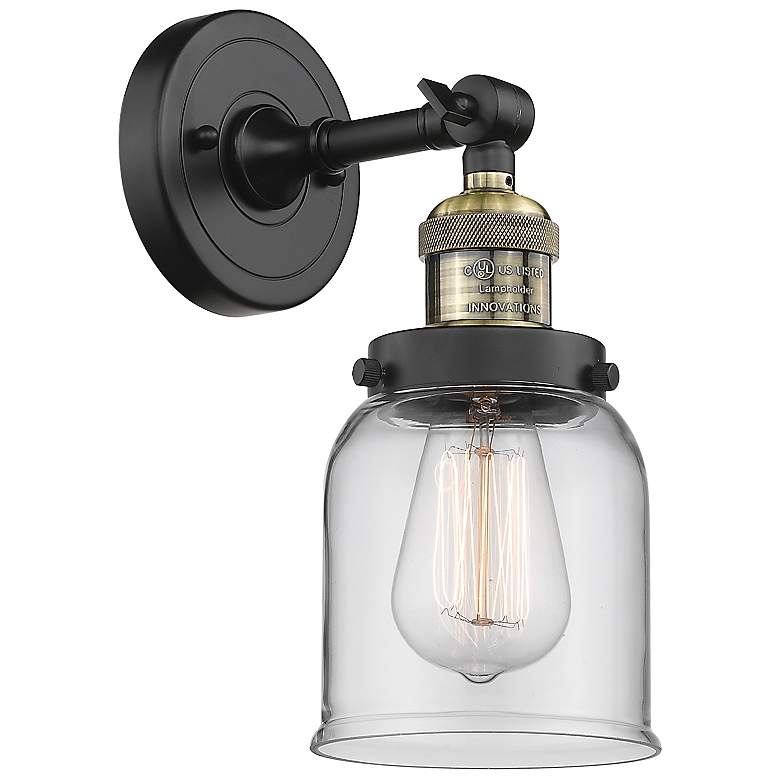 Image 1 Franklin Restoration Bell 5" LED Sconce - Black Brass Finish - Clear S
