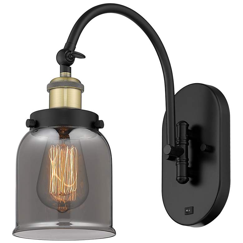 Image 1 Franklin Restoration Bell 5" LED Sconce - Black Brass Finish - Smoke S