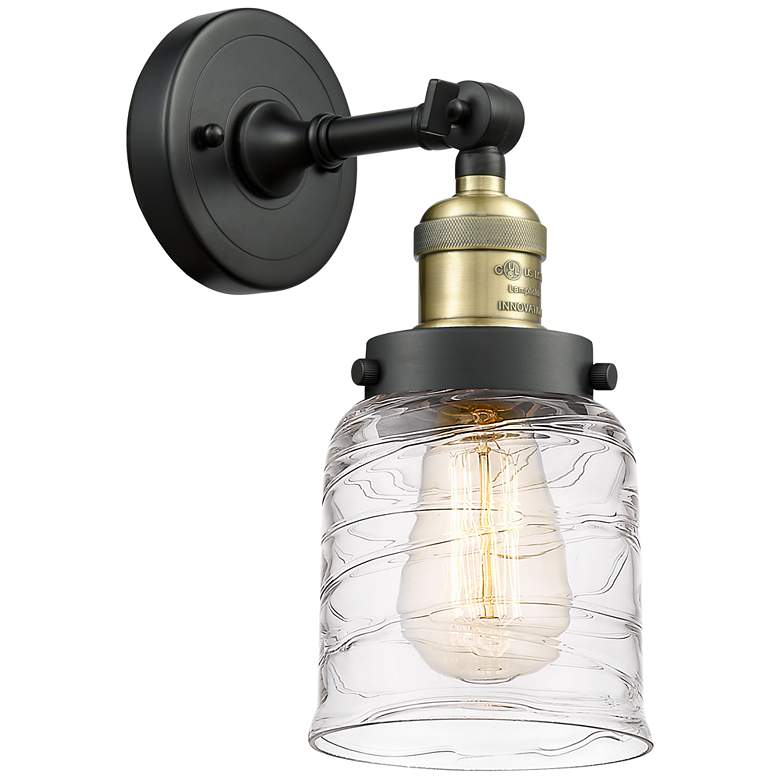Image 1 Franklin Restoration Bell 5" LED Sconce - Black Brass Finish - Swirl S
