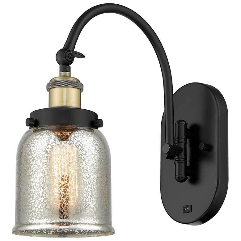 Image 1 Franklin Restoration Bell 5" LED Sconce - Black Brass - Mercury Shade