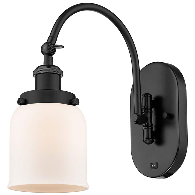 Image 1 Franklin Restoration Bell 5" LED Sconce - Black Finish - Matte White S