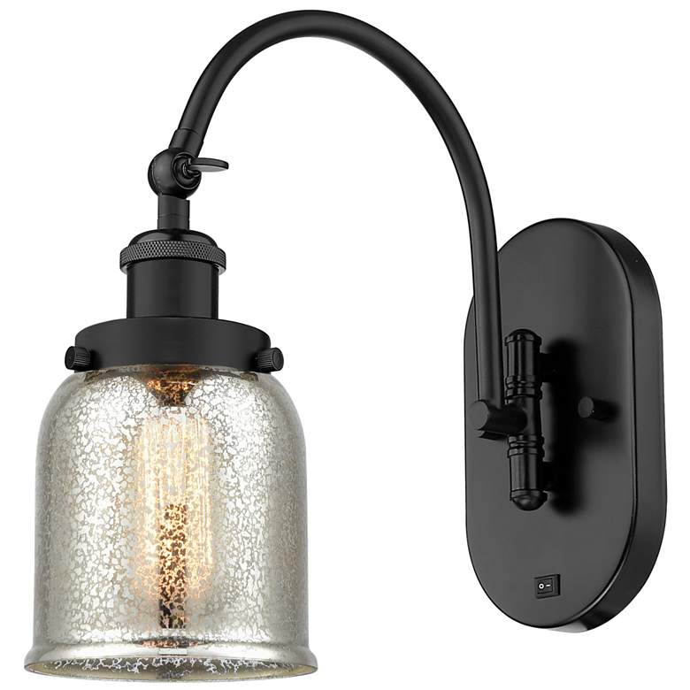 Image 1 Franklin Restoration Bell 5" LED Sconce - Black Finish - Mercury Shade