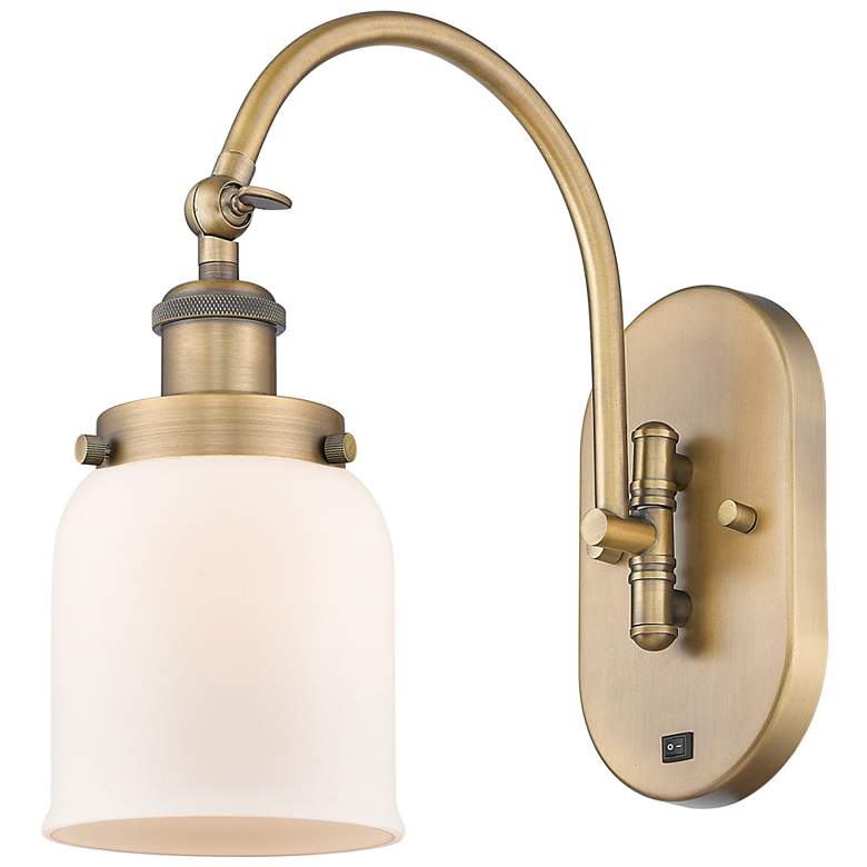 Image 1 Franklin Restoration Bell 5" LED Sconce - Brass Finish - Matte White S