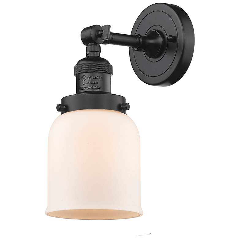 Image 1 Franklin Restoration Bell 5" LED Sconce - Bronze Finish - Matte White