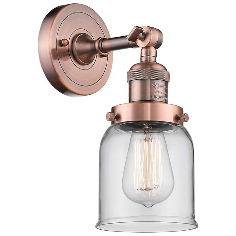 Image 1 Franklin Restoration Bell 5 inch LED Sconce - Copper Finish - Clear Shade