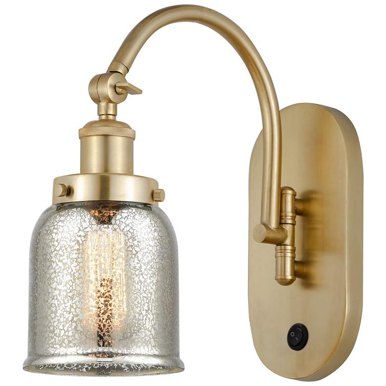 Image 1 Franklin Restoration Bell 5" LED Sconce - Gold Finish - Mercury Shade
