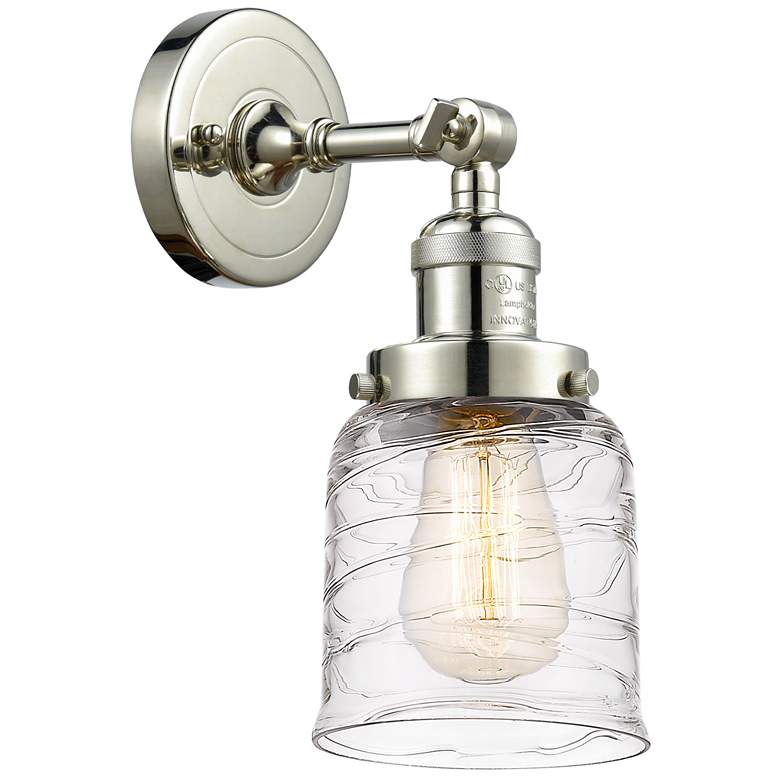 Image 1 Franklin Restoration Bell 5" LED Sconce - Nickel Finish - Deco Swirl S