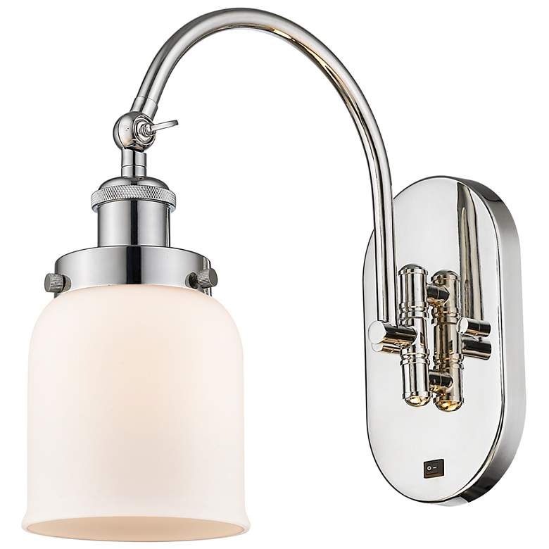 Image 1 Franklin Restoration Bell 5" LED Sconce - Nickel Finish - Matte White