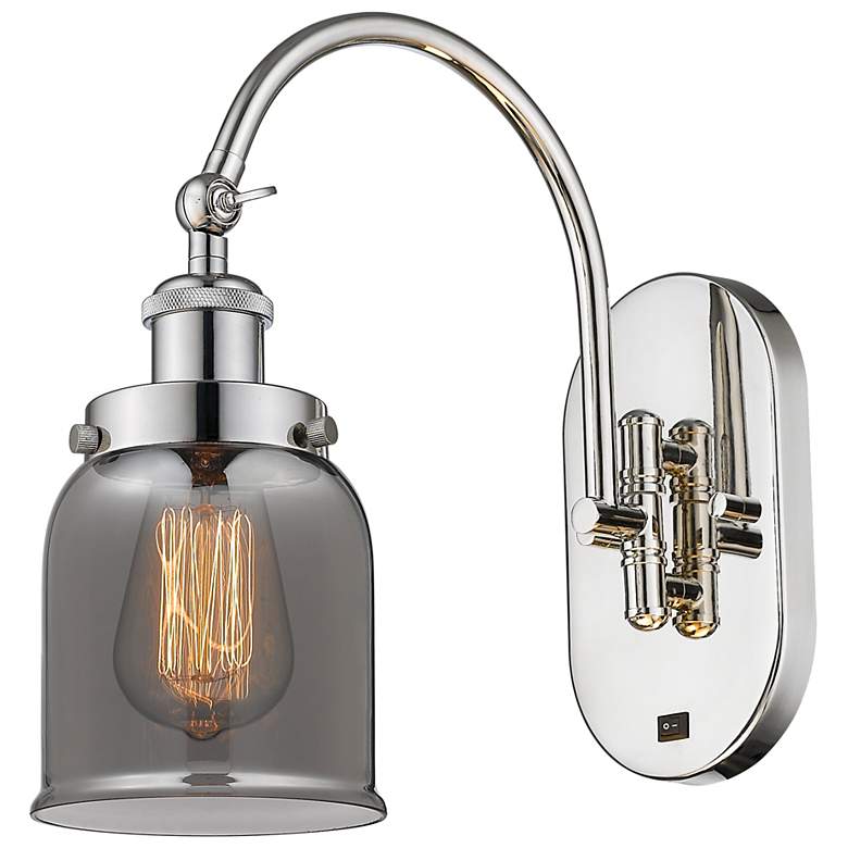 Image 1 Franklin Restoration Bell 5" LED Sconce - Nickel Finish - Smoke Shade
