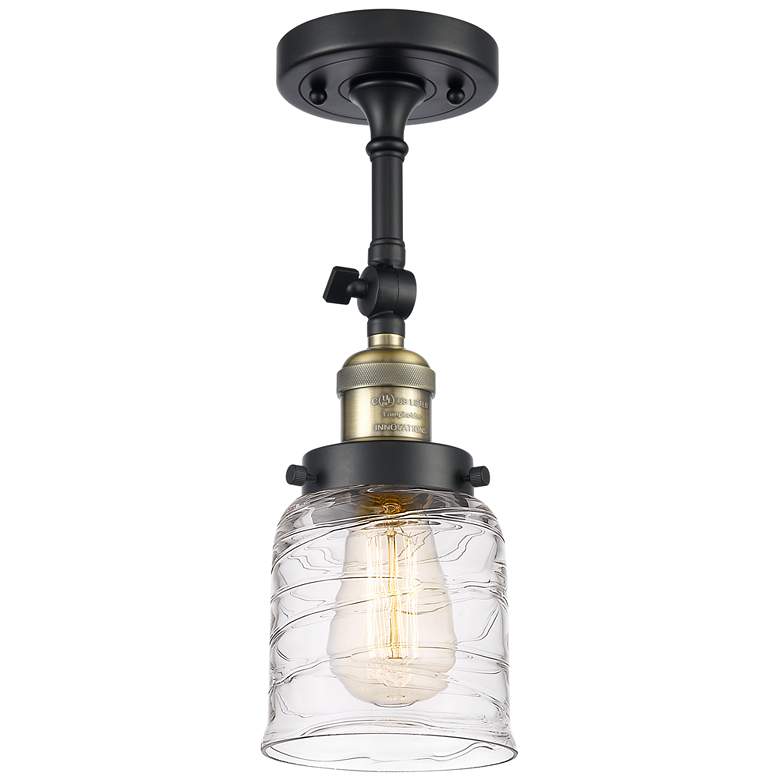 Image 1 Franklin Restoration Bell  5" LED Semi-Flush - Black Brass - Deco Swir