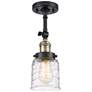 Franklin Restoration Bell  5" LED Semi-Flush - Black Brass - Deco Swir